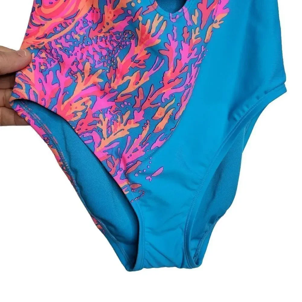 Lilly Pulitzer Teslee One Piece Swimsuit in Turquoise Oasis Size 0